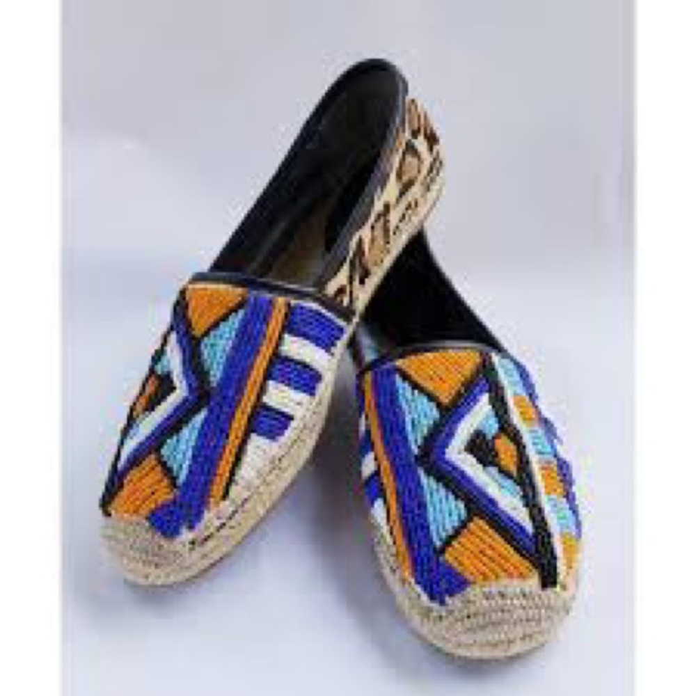 SAM EDELMAN Lida Leopard Beaded Espadrilles  Size: 6.5